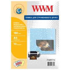 Плівка для друку водостійка напівпрозора самоклеюча А4 WWM 180 г/м² — 10 аркушів