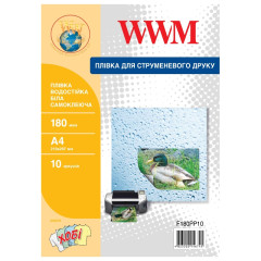Плёнка для печати водостойкая белая самоклеящаяся А4 WWM 180 г/м² — 10 листов