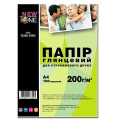 Глянцевая фотобумага А4 NewTone 200 г/м² — 100 листов