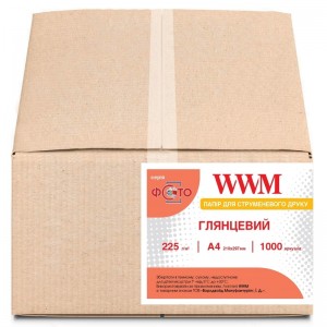 Глянцевая фотобумага А4 WWM 225 г/м² — 1000 листов