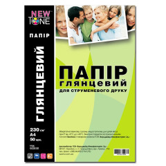 Глянцевая фотобумага А4 NewTone 230 г/м² — 50 листов