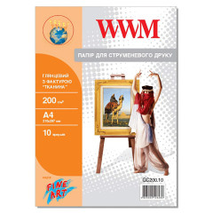 Глянцевая фотобумага «Ткань» А4 WWM 200 г/м² — 10 листов