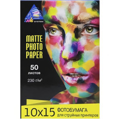 Матовая фотобумага 10х15 Inksystem 230 г/м² — 50 листов