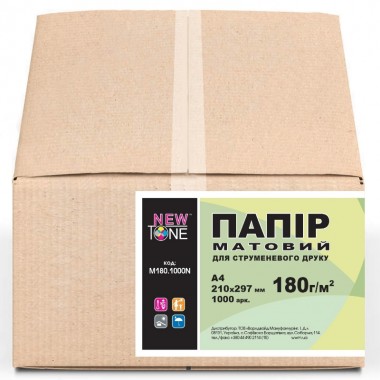 Матовая фотобумага А4 NewTone 180 г/м² (1000 листов)