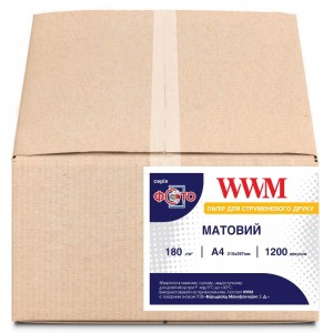 Матовий фотопапір А4 WWM 180 г/м² — 1200 аркушів