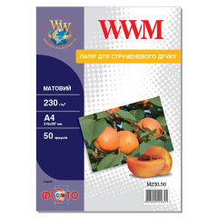 Матовий фотопапір А4 WWM 230 г/м² — 50 аркушів