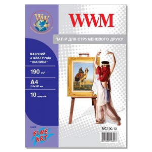 Матовая фотобумага «Ткань» А4 WWM 190 г/м² — 10 листов