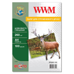 Шовковисто-глянцевий фотопапір А4 WWM 260 г/м² — 100 аркушів