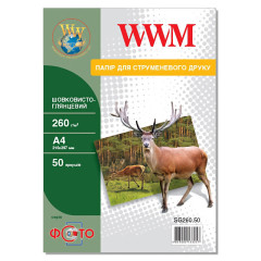 Шовковисто-глянцевий фотопапір А4 WWM 260 г/м² — 50 аркушів