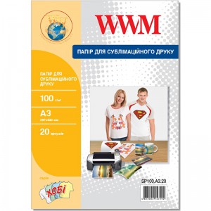 Сублимационная бумага А3 WWM 100 г/м² — 20 листов