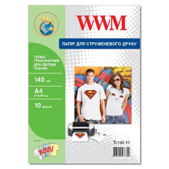 Термотрансферний папір для світлих тканин А4 WWM 140 г/м² — 10 аркушів